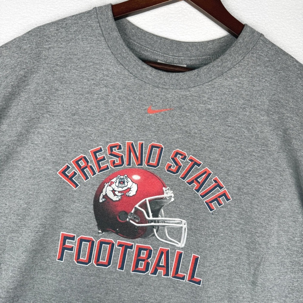 Vtg Fresno State Football Nike T-Shirt Mens XXL Gray Short Sleeve Y2K Streetwear